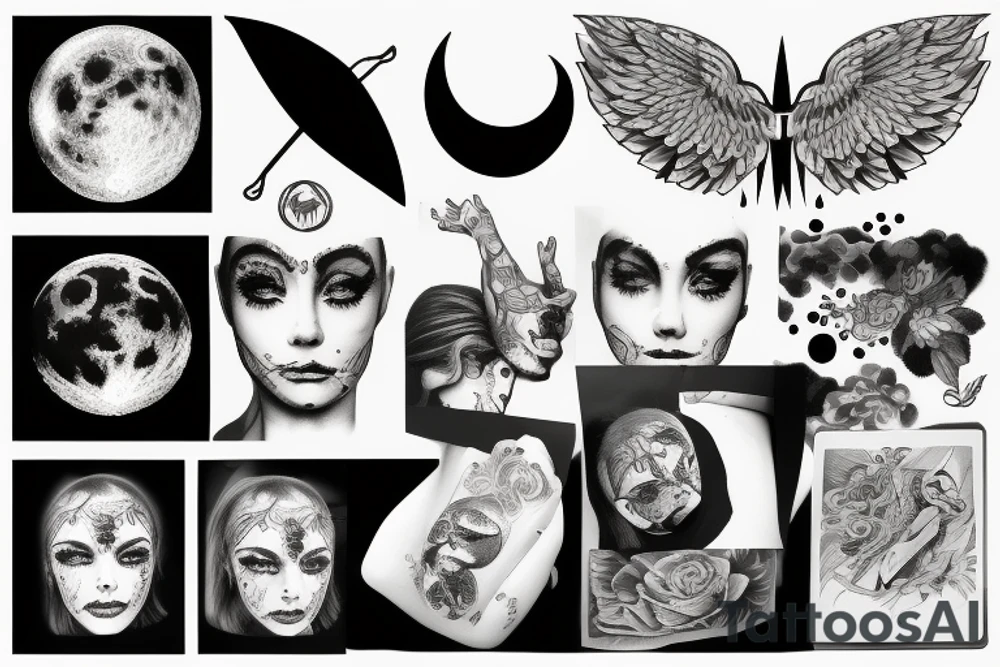 talking with moon tattoo idea