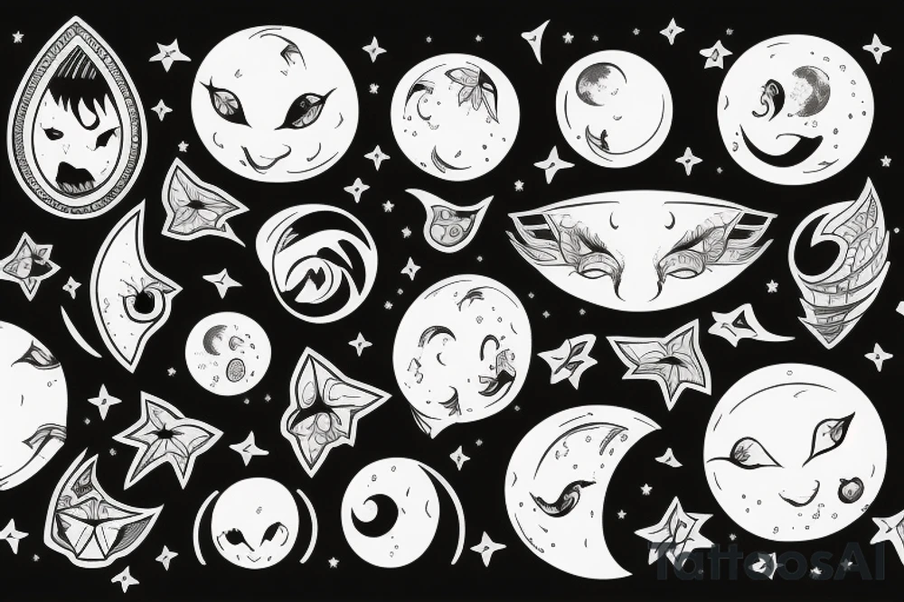 talking with moon tattoo idea