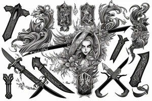sword daring books with the phrase do not yield tattoo idea
