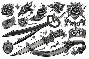 sword daring books tattoo idea