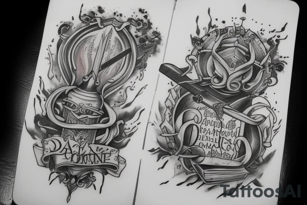 sword daring books tattoo idea