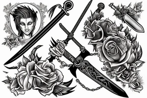 sword stabbing books tattoo idea