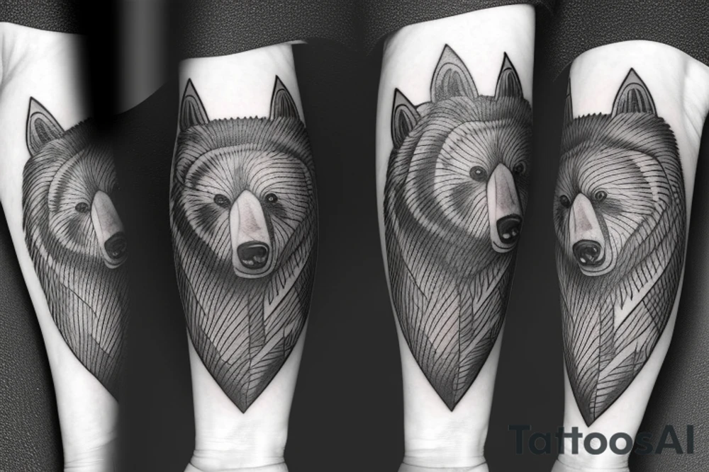 Grizzly bear mom and cub tattoo idea