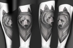 Grizzly bear mom and cub tattoo idea