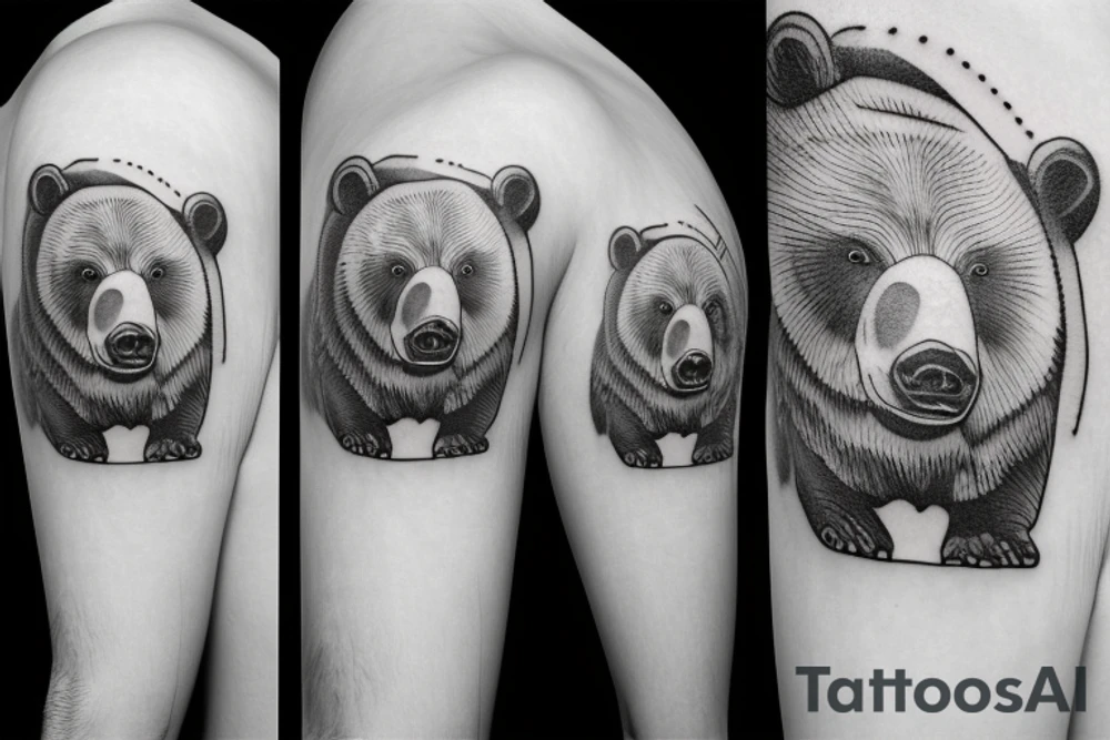 Grizzly bear mom and cub tattoo idea