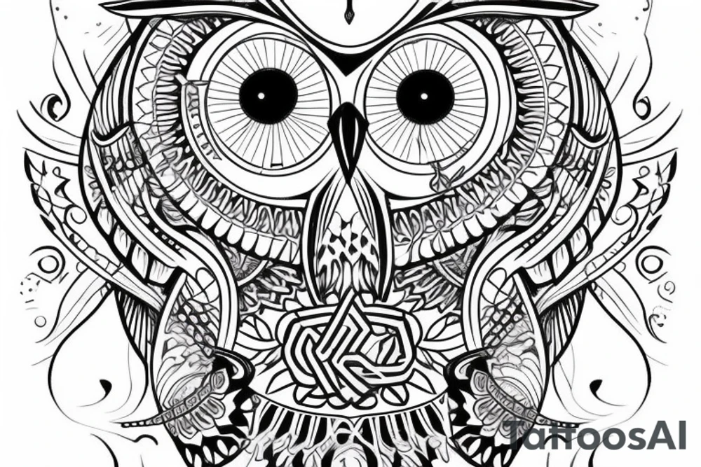 A owl with a delta symbol. It should be very small about maximum 10cmx10cm tattoo idea