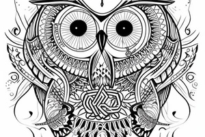 A owl with a delta symbol. It should be very small about maximum 10cmx10cm tattoo idea