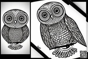 A owl with a delta symbol. It should be very small about maximum 10cmx10cm tattoo idea