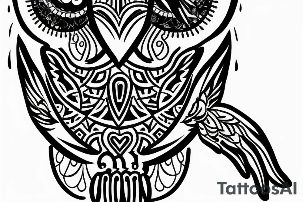 A owl with a delta symbol. It should be very small about maximum 10cmx10cm tattoo idea