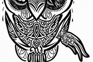 A owl with a delta symbol. It should be very small about maximum 10cmx10cm tattoo idea