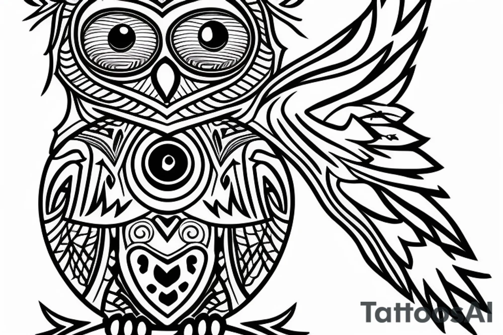 A owl with a delta symbol. It should be very small about maximum 10cmx10cm tattoo idea