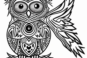 A owl with a delta symbol. It should be very small about maximum 10cmx10cm tattoo idea