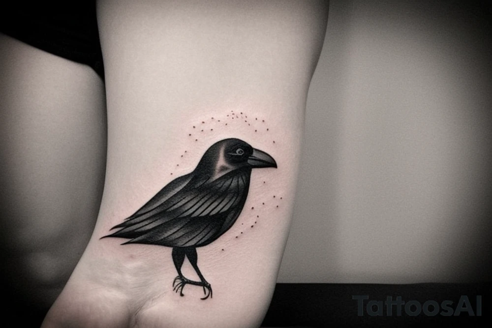 Small tattoo. Crow with a delta symbol tattoo idea