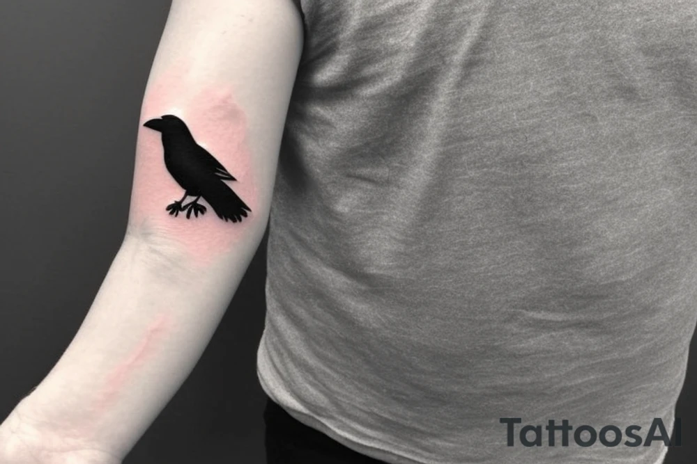 Small tattoo. Crow with a delta symbol tattoo idea