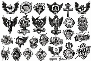 Cross Bible and angel tattoo idea