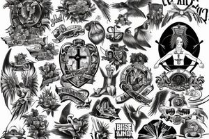 Cross Bible and angel tattoo idea