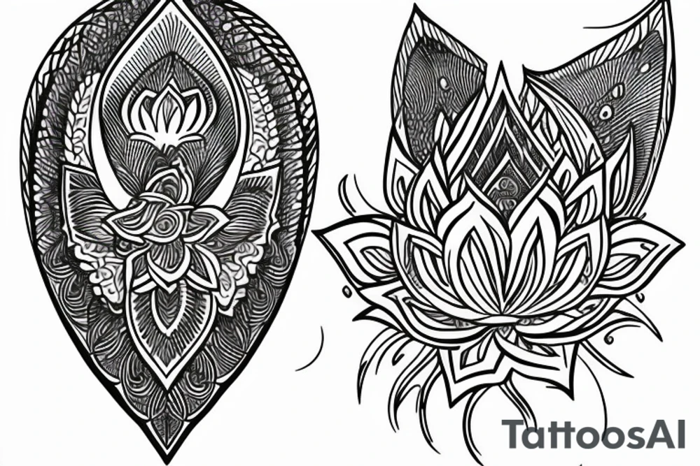 underboob tattoo lotus tattoo idea