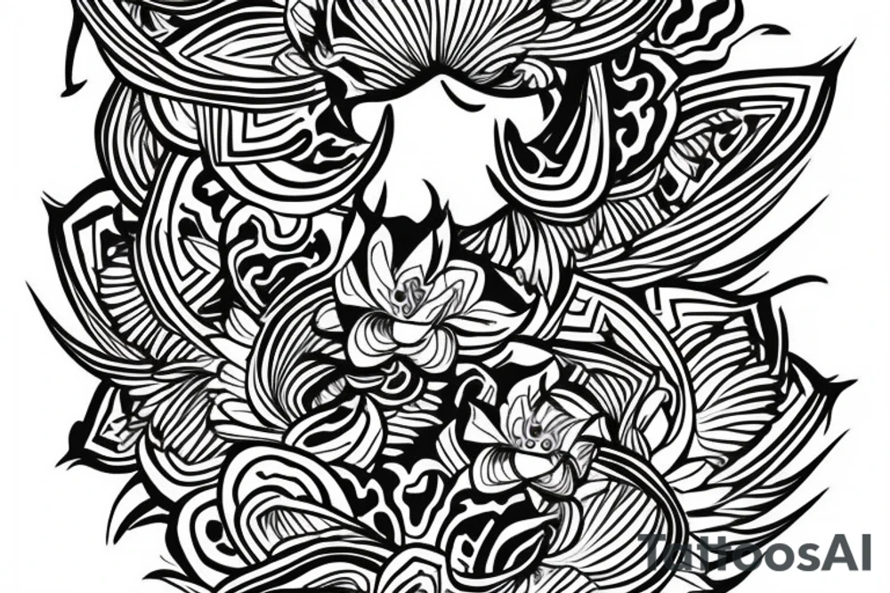 underboob tattoo lotus oriental tattoo idea