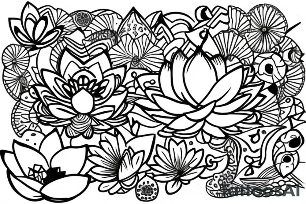 underboob tattoo lotus oriental tattoo idea