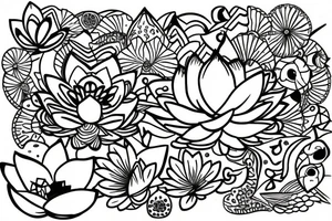 underboob tattoo lotus oriental tattoo idea