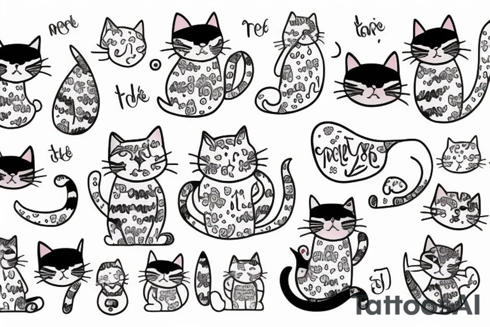 cat in pijama tattoo idea