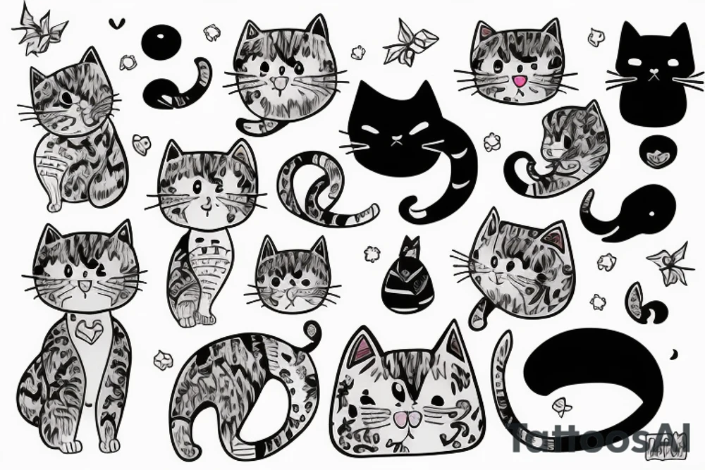 cat in pijama tattoo idea