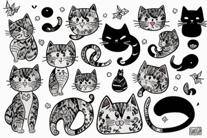 cat in pijama tattoo idea