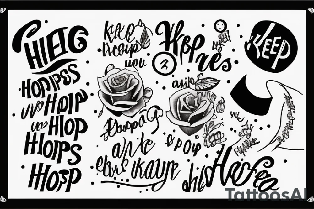 Lyrics but in pictures: Keep your hopes up high and your head down low tattoo idea
