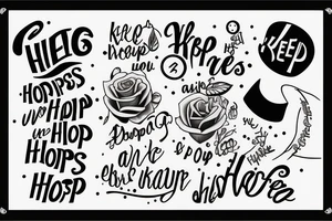Lyrics but in pictures: Keep your hopes up high and your head down low tattoo idea