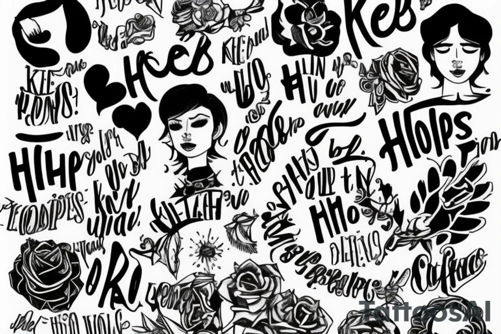 Lyrics but in pictures: Keep your hopes up high and your head down low tattoo idea