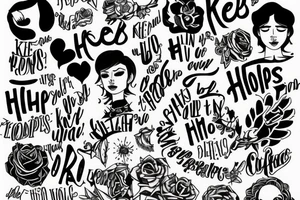 Lyrics but in pictures: Keep your hopes up high and your head down low tattoo idea