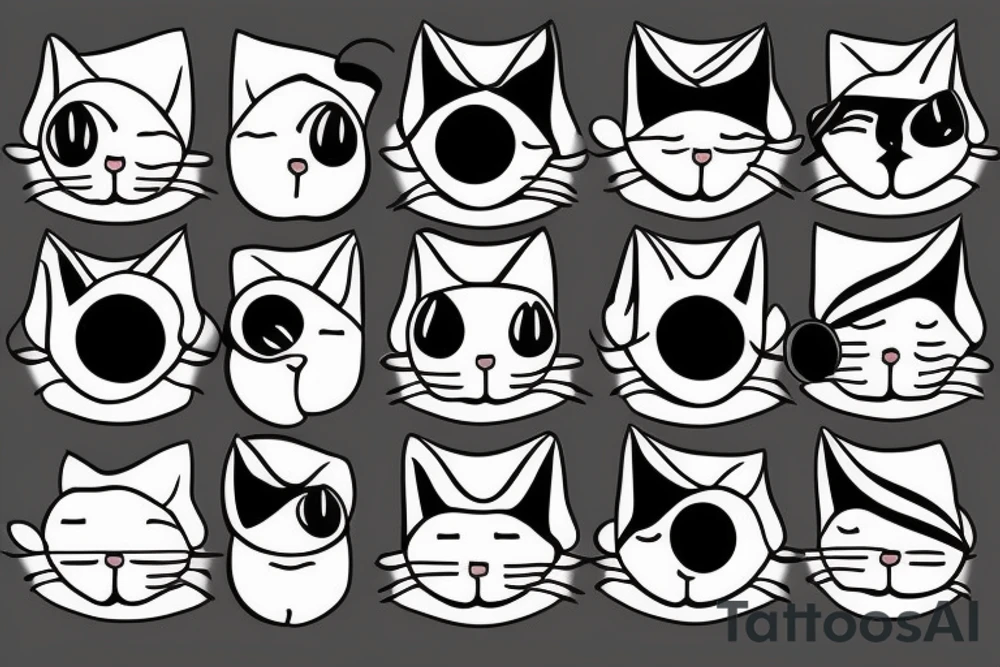 one eyed cat has an apple and bikini tattoo idea one eyed cat has an apple and bikini tattoo idea