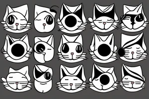 one eyed cat has an apple and bikini tattoo idea