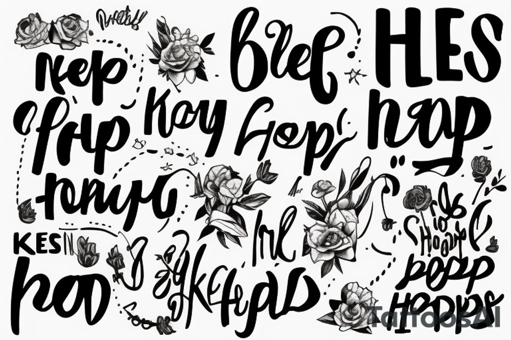 Lyrics but in pictures: Keep your hopes up high and your head down low tattoo idea