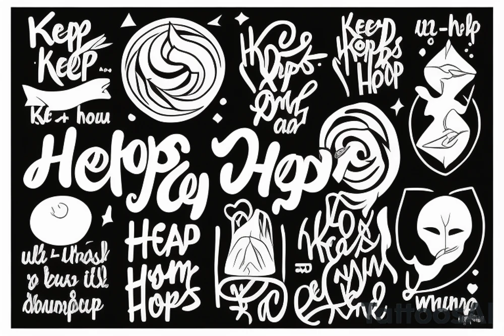 Lyrics but in pictures: Keep your hopes up high and your head down low tattoo idea