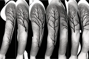 tree branch tattoo from chest to lower arm for men tattoo idea