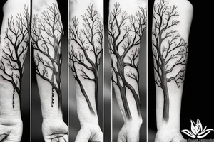 tree branch tattoo from chest to lower arm for men tattoo idea