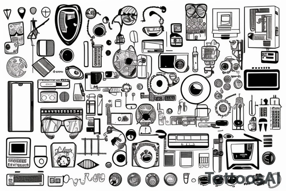 pcb, computer, nerd, line work tattoo idea