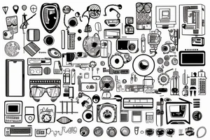 pcb, computer, nerd, line work tattoo idea