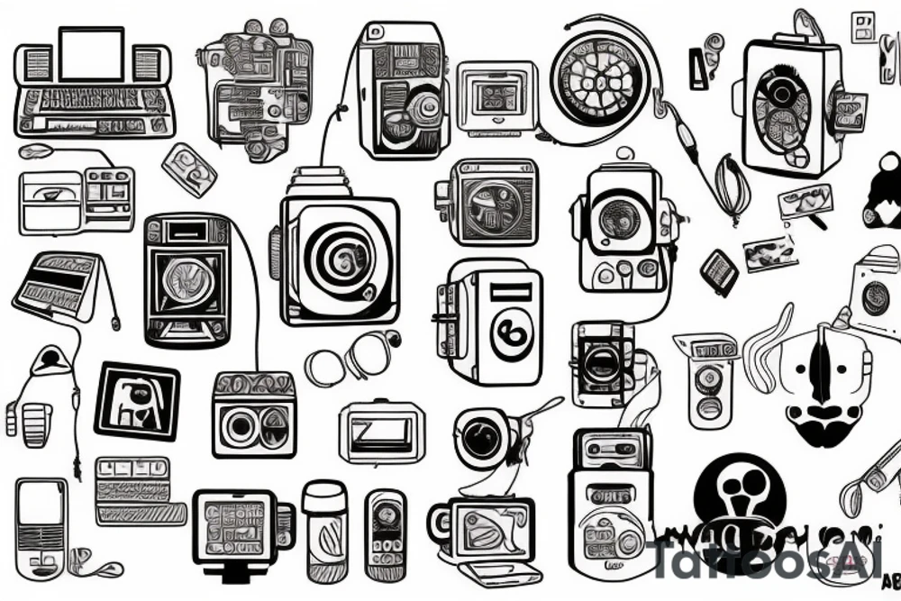 pcb, computer, nerd, line work tattoo idea