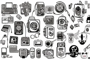 pcb, computer, nerd, line work tattoo idea