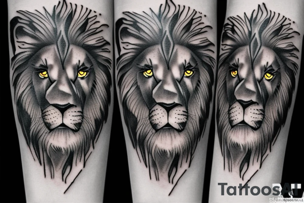 Realistic black grey and white lion forearm tattoo tattoo idea