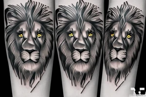 Realistic black grey and white lion forearm tattoo tattoo idea