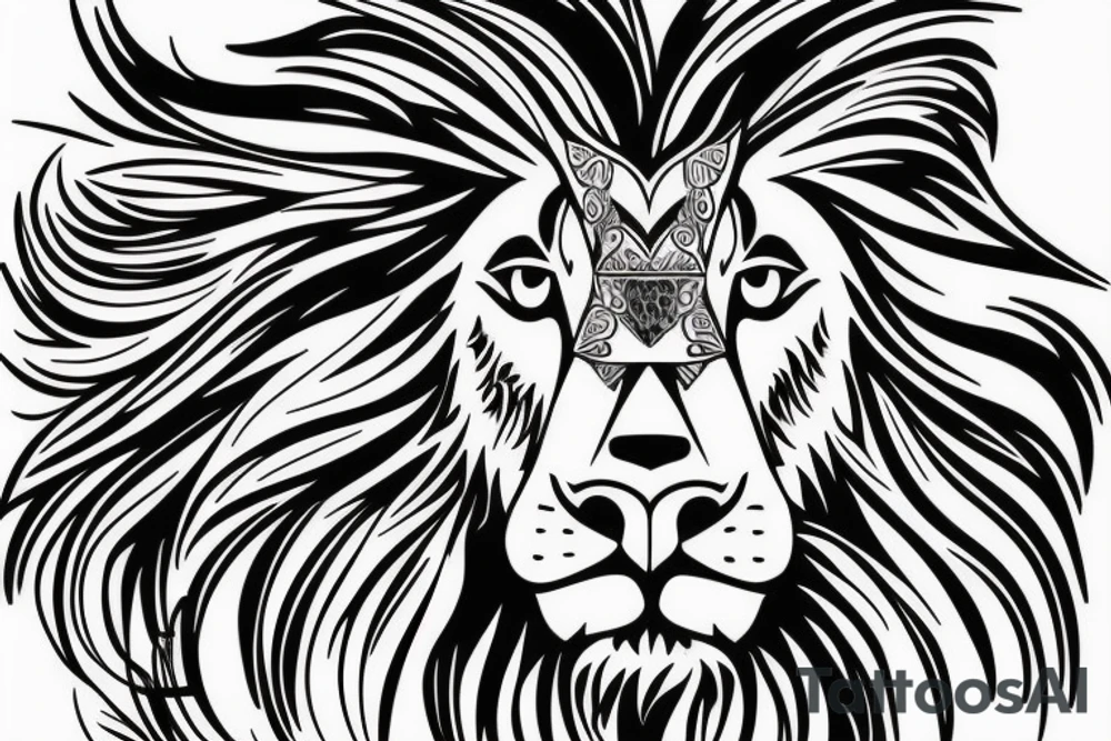 Beautiful lion face. tattoo idea