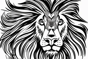 Beautiful lion face. tattoo idea