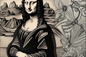 Mona lisa with a kink tattoo idea