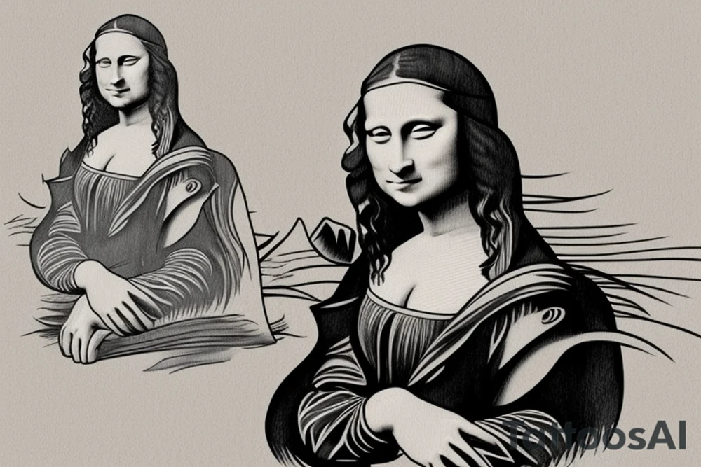 Mona lisa with a kink tattoo idea