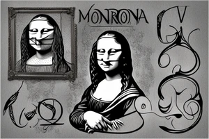 Mona lisa with a plot twist tattoo idea