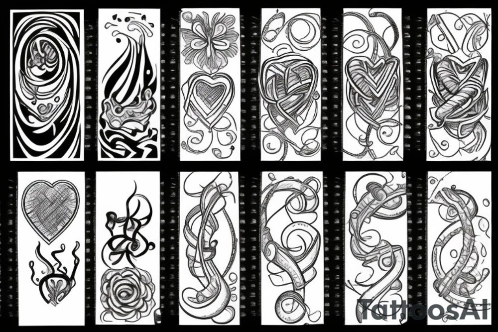 Half helix and a hidden heart tattoo idea