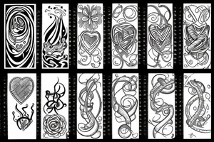 Half helix and a hidden heart tattoo idea